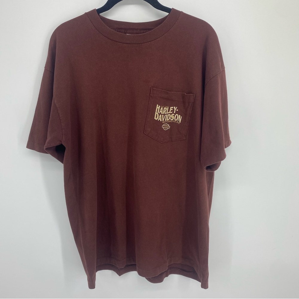 Vintage Harley-Davidson Brown Short Sleeve Tee Classic Cotton size Large